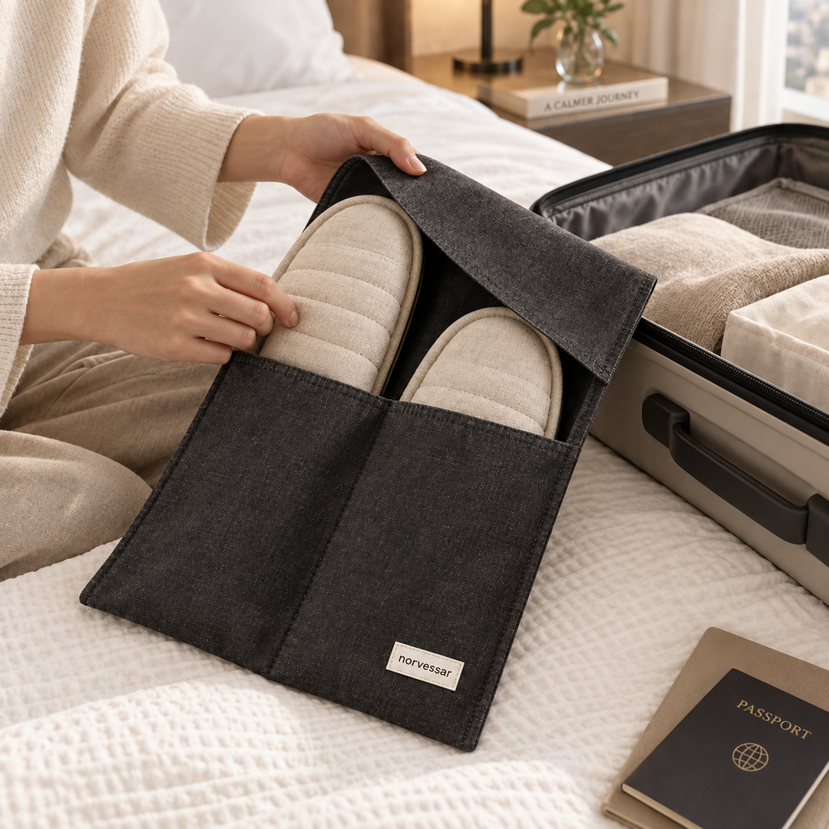 Norvessar™ SoftStep Travel Slipper Set