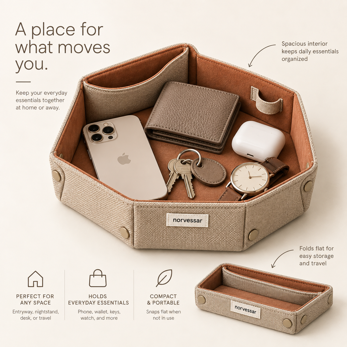 Norvessar™ FoldHaven Travel Tray