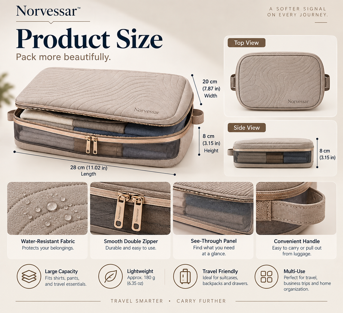 Norvessar™ WayWrap Layered Packing Cube