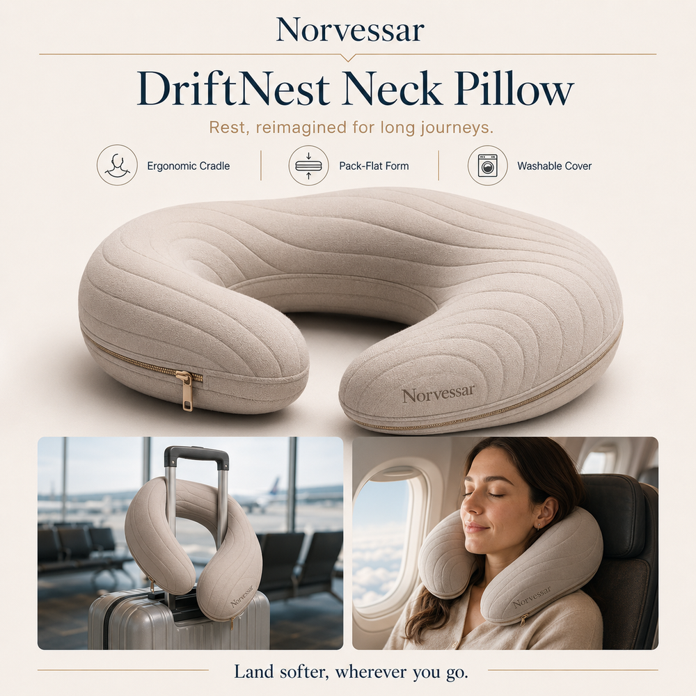 Norvessar™ DriftNest Contour Neck Pillow