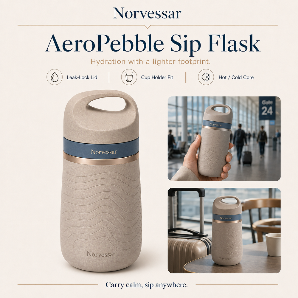 Norvessar™ AeroPebble Sip Flask